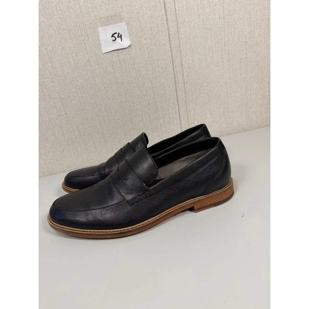 Seven 91 Mens Black Penny Loafers Dress Shoes Size 9 EUR 42 Slip On Casual
